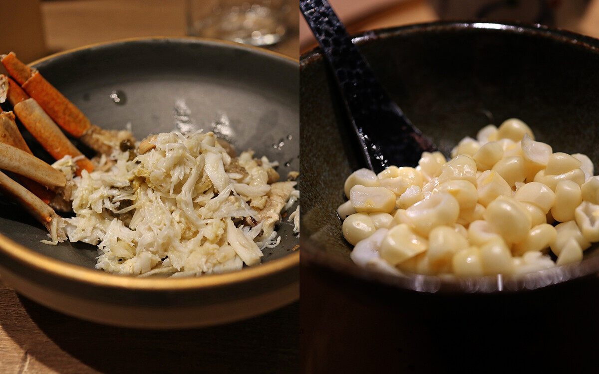 玉米、蟹肉服務人員都會悉心處理後再端上。