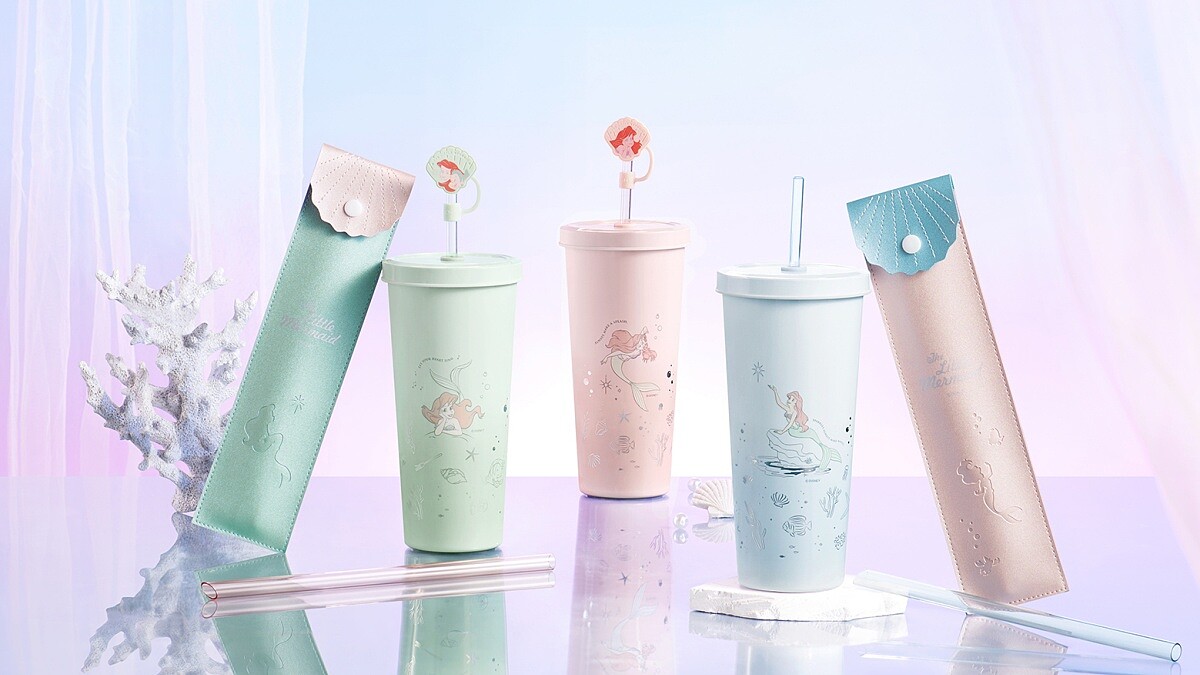 最夢幻環保杯！Oolab良杯製所X迪士尼「小美人魚」環保杯開賣，連吸管收納都超時髦