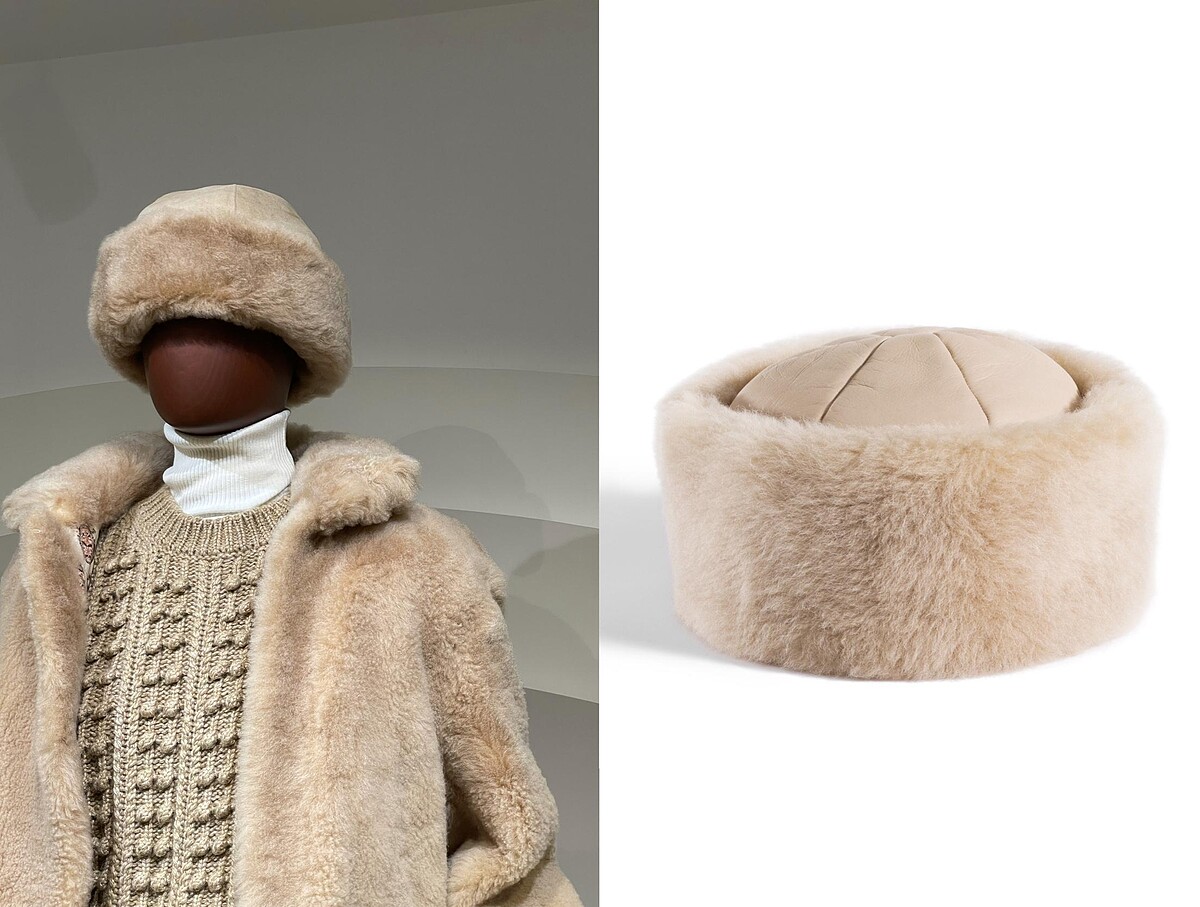 Loro Piana COLBACCO 牛皮駱駝毛蒙古帽，NT＄42,800。