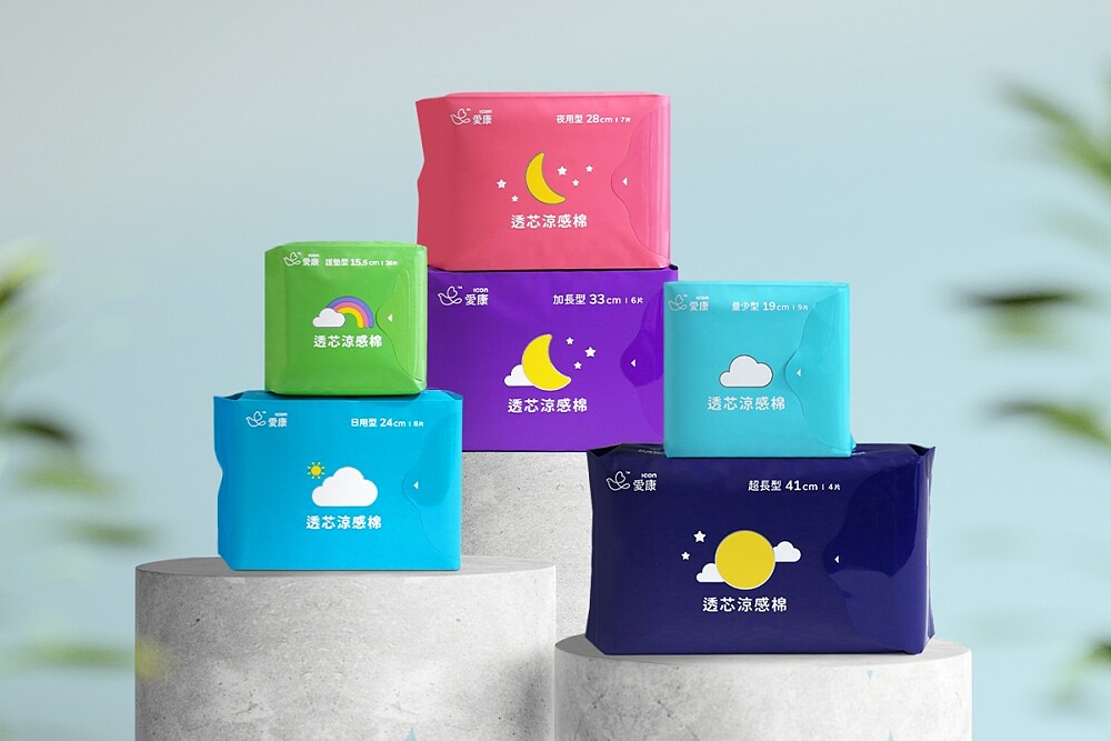 愛康透芯涼感棉全系列一共推出六種尺寸。