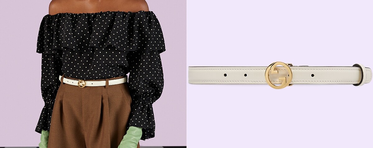 Gucci BLONDIE幼身腰帶 約NT$16,048。