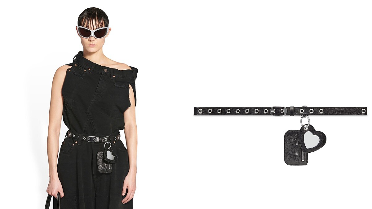 Balenciaga LE CAGOLE 穿孔鍊條皮帶 NT$25,900。