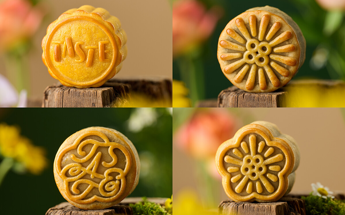 四款風味月餅都有著精緻外觀。