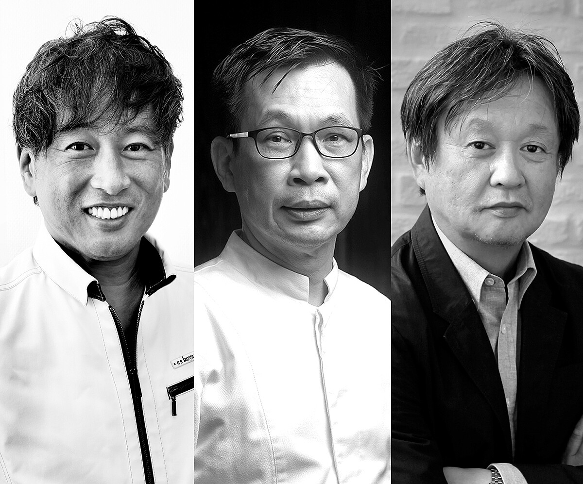 左為小山進主廚，中為簡天才主廚，右為設計大師深澤直人。