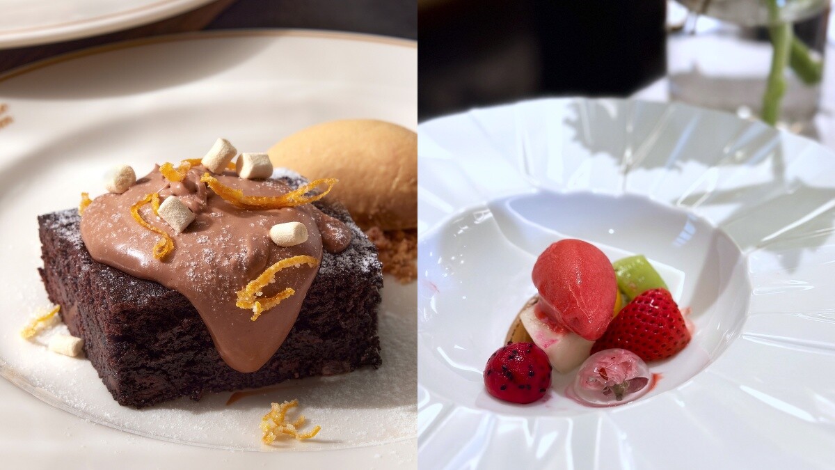 布朗尼、法國白桃水果雪酪