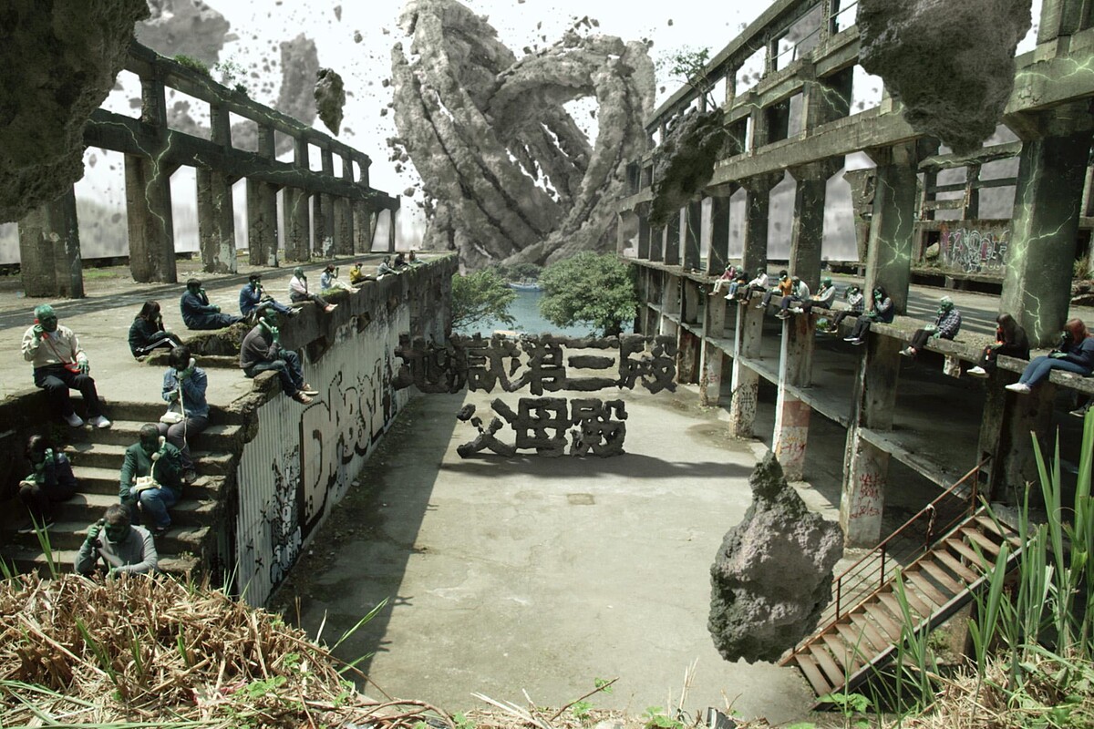 《地獄里長》「父母殿」選在歷史悠久的造船廠遺址拍攝，以「柱子」象徵父母對兒女的支撐