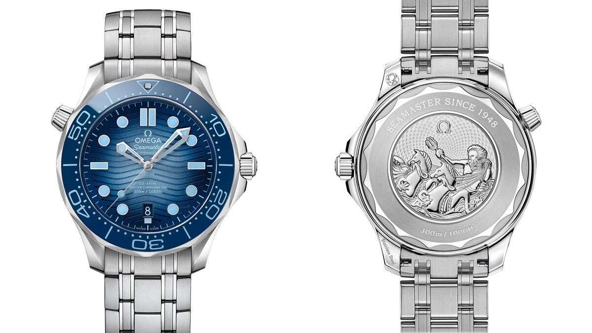 OMEGA夏日藍色海馬腕錶