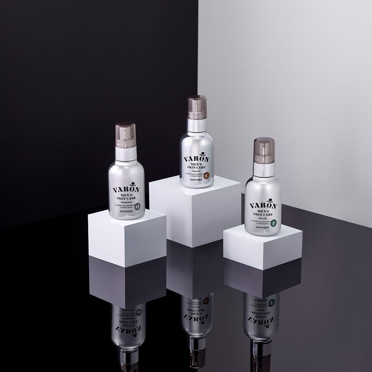 VARON汎倫紳仕多效活顏精華情境圖。
