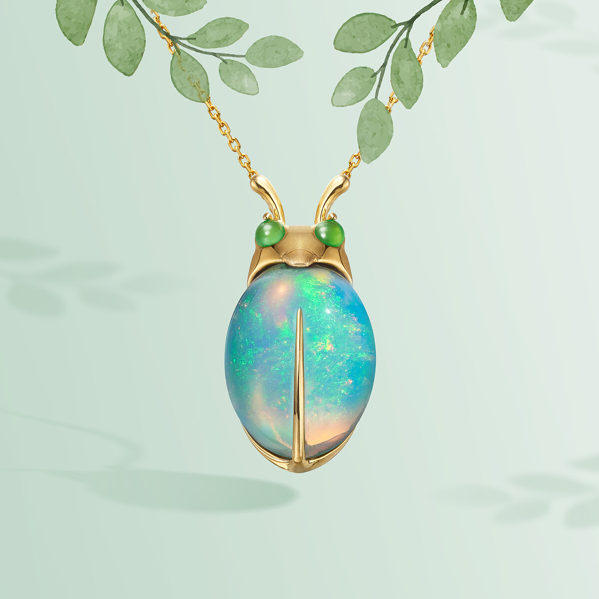 曉精靈 蛋白石系列，價格店洽，蛋白石、玉石、黃K金。