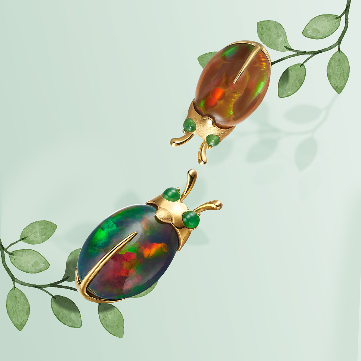 曉精靈 蛋白石系列，價格店洽，蛋白石、玉石、黃K金。