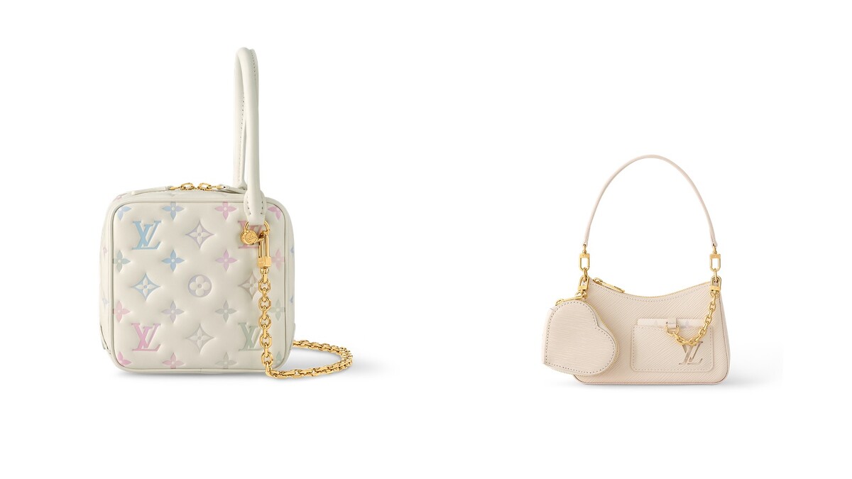 左為Louis Vuitton七夕情人節 New Square包款、右為Louis Vuitton七夕情人節Marellini手袋