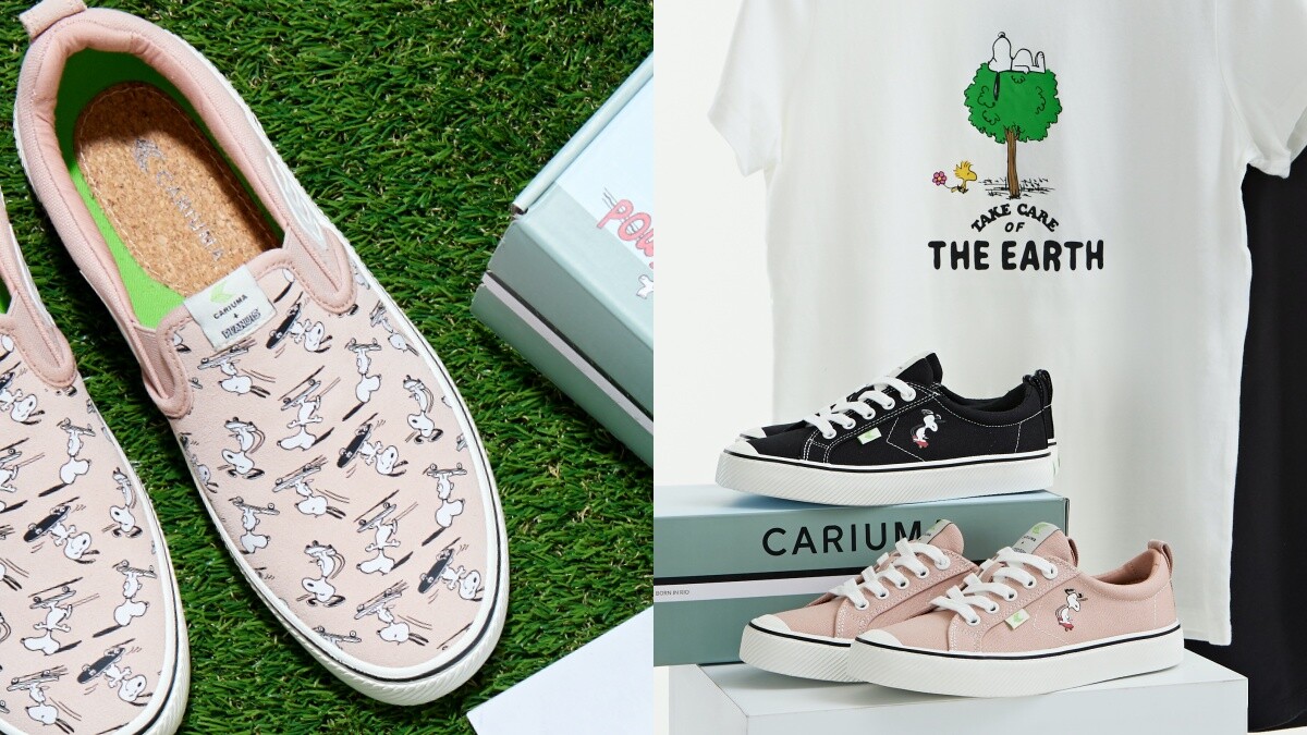 史努比狂粉接招！Cariuma×SNOOPY聯名，滿版櫻花粉帆布鞋、限定滑板造型可愛開賣