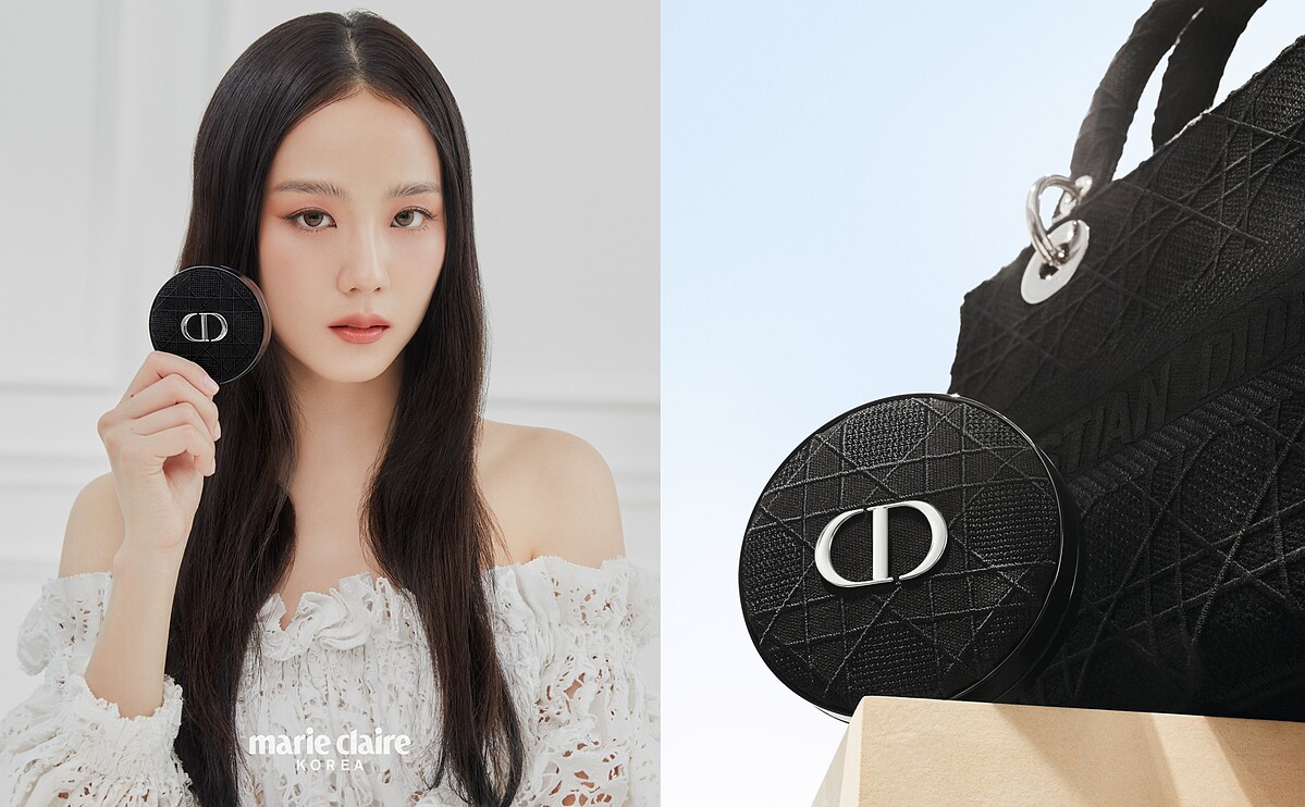 迪奧超完美剌繡藤格紋氣墊外殼 NT$1,100、迪奧超完美柔霧光氣墊粉蕊 NT$1,800。