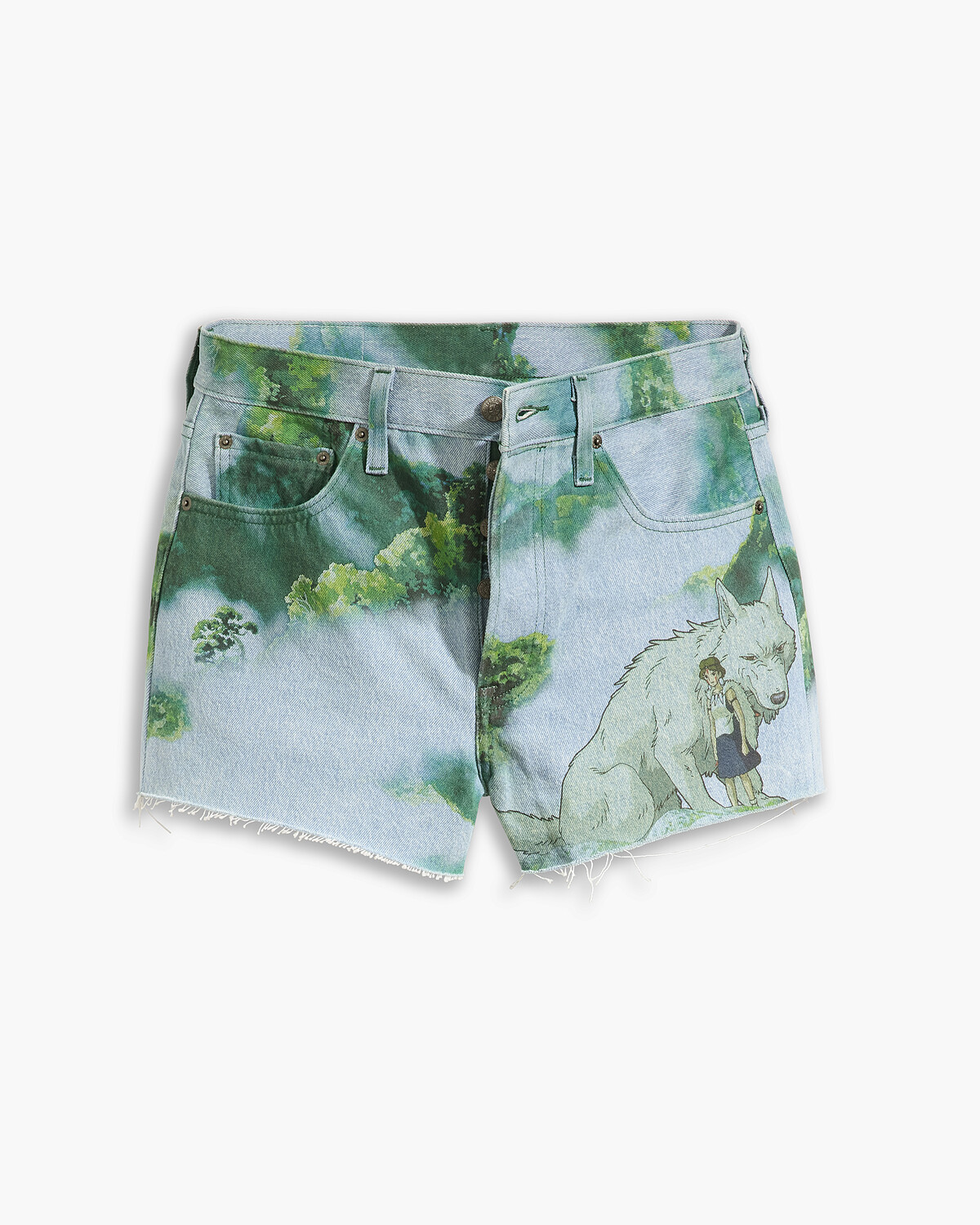 Levi's® X Princess Mononoke San & Wolf 501®丹寧短褲 NT$3,900。