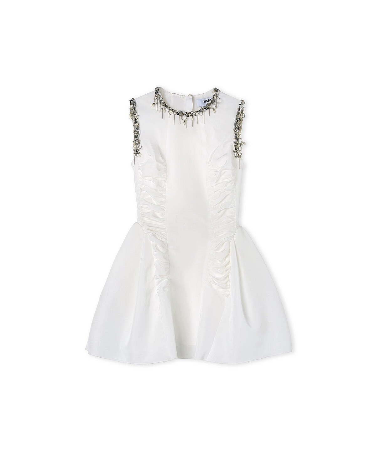 MSGM 銀戒綴飾短洋裝，NT42,800。
