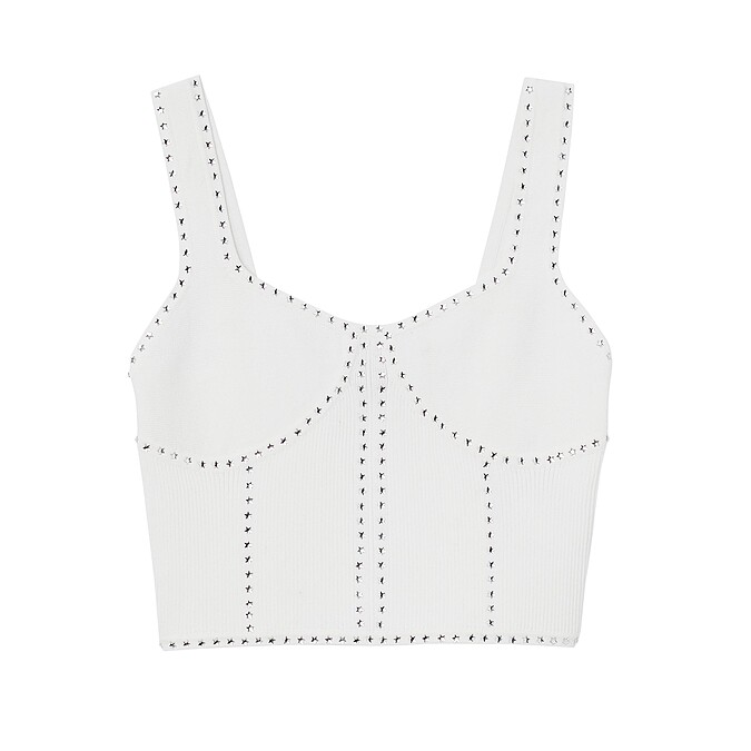 SANDRO 白色星型亮片背心，NT5,290。
