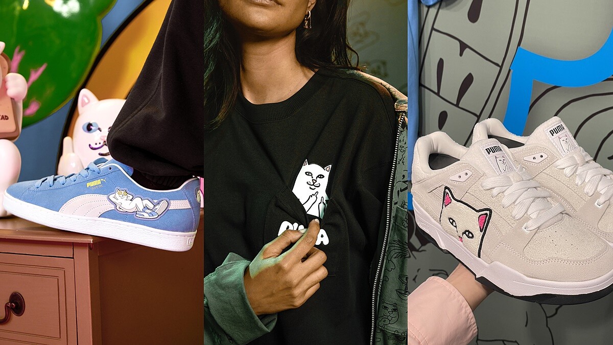 PUMA找到貓科同類了！攜手「中指貓」推出搞怪幽默的聯名系列，潮可愛服飾、鞋款配件一覽
