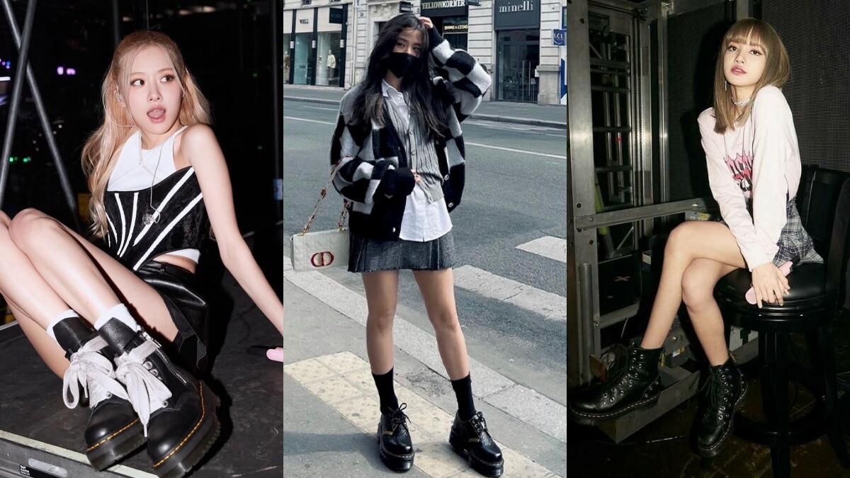 盤點Blackpink全員穿的特色馬汀鞋！Rosé高筒綁帶超美，Jennie、Jisoo三孔皮鞋最經典！
