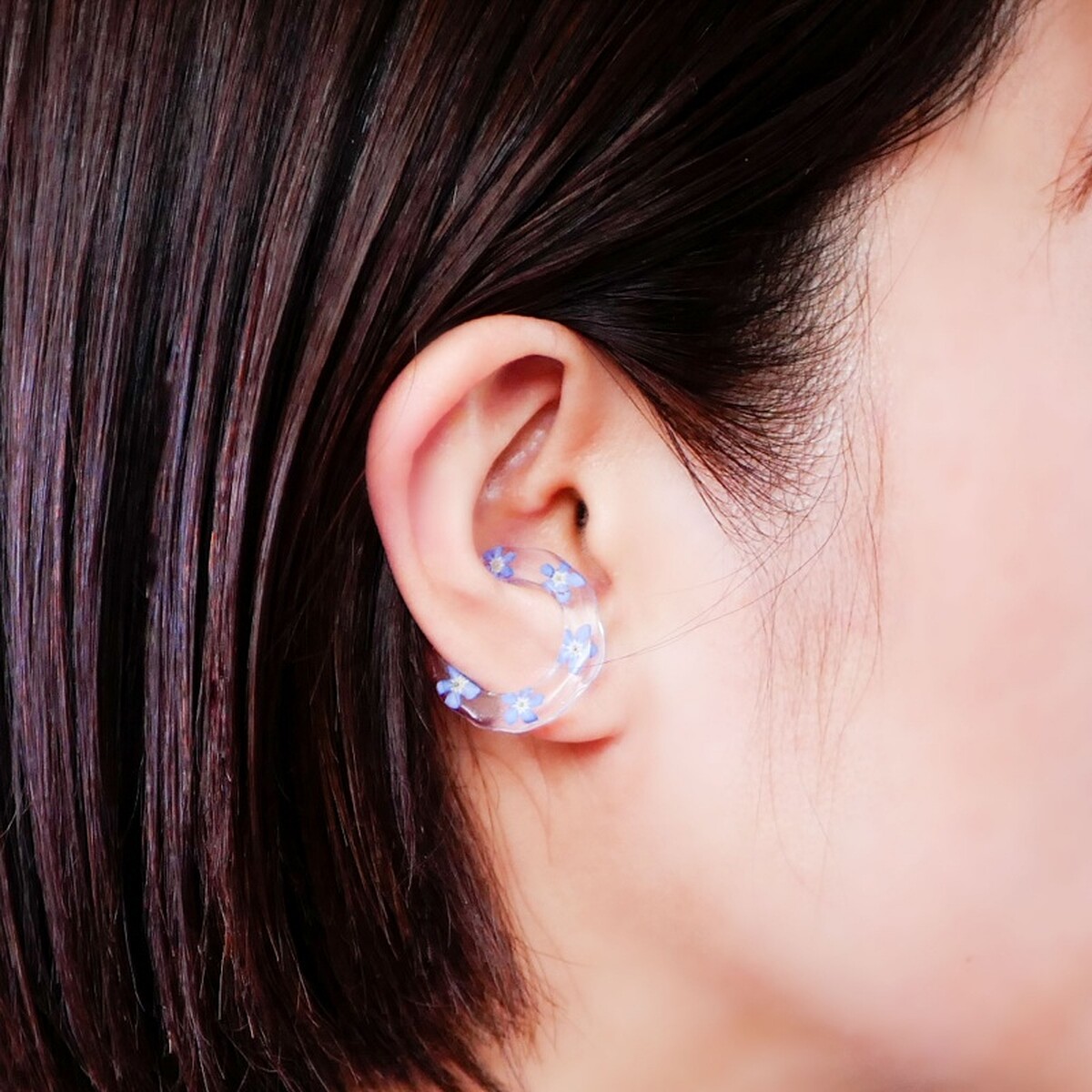 Schaf滿天星勿忘我透明樹脂耳套 NT.830起