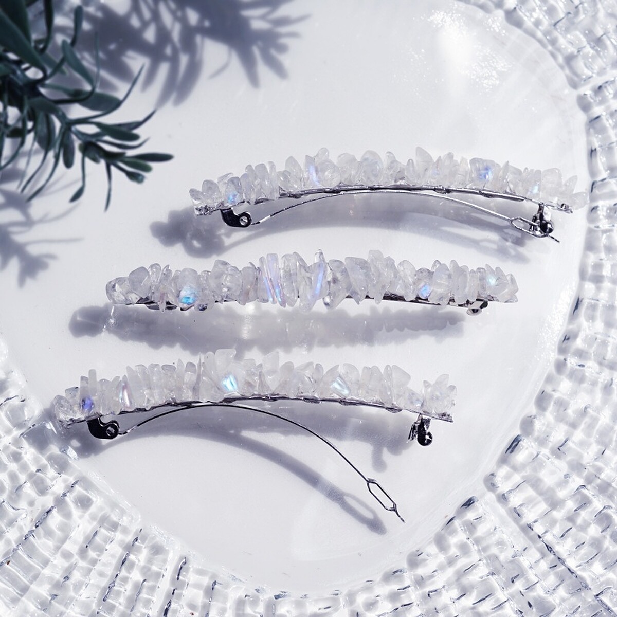 Lipattijewelry 彩虹月光石髮夾 NT.465