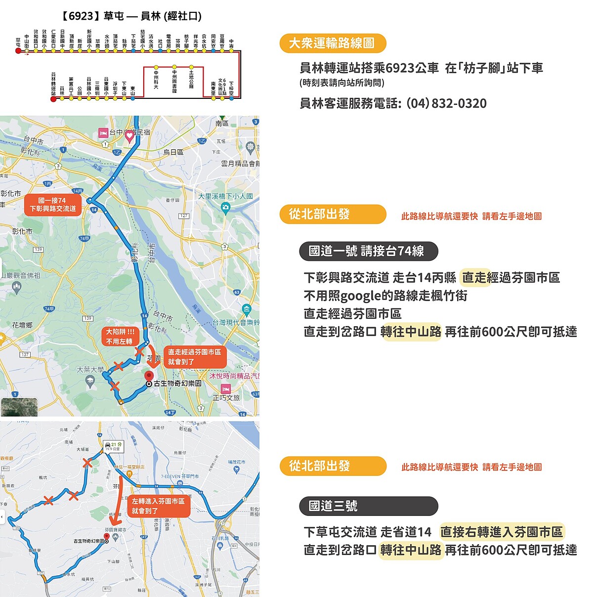 古生物奇幻樂園交通資訊一覽