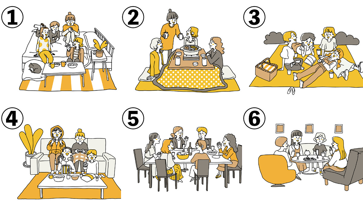 心理測驗／談戀愛的你看起來是？閨密聚會圖六選一 透視你的戀愛性格