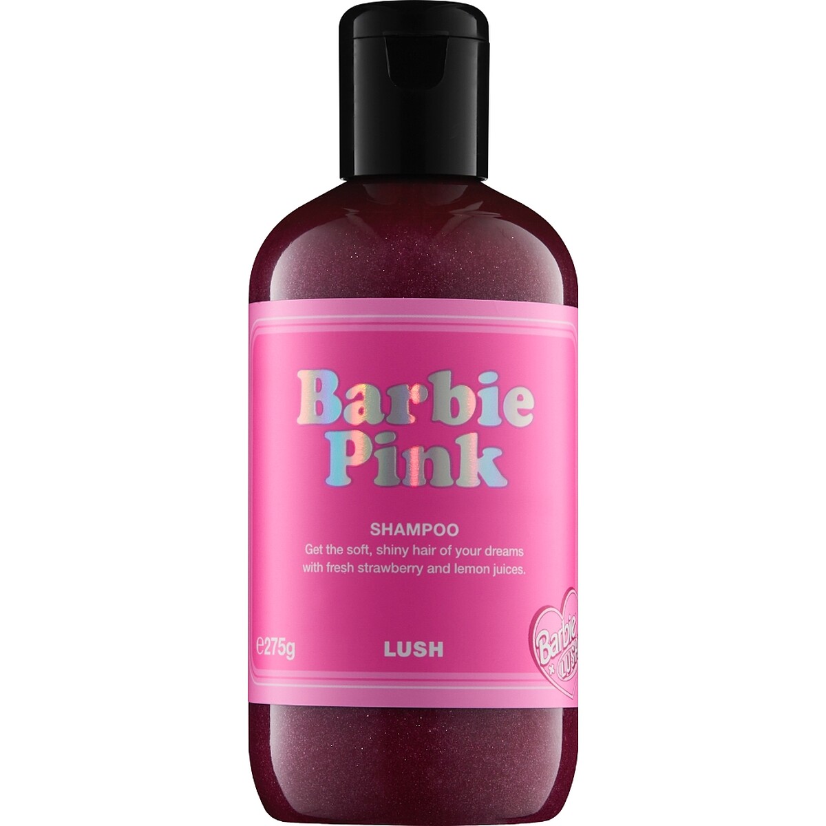 Barbie™ x LUSH 粉紅芭比洗髮露110g,NT 570、275g,NT1,100 、530g,NT 1,850