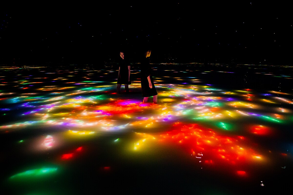 teamLab《錦鯉與人共舞所描繪之水面圖──無限》&copy; teamLab