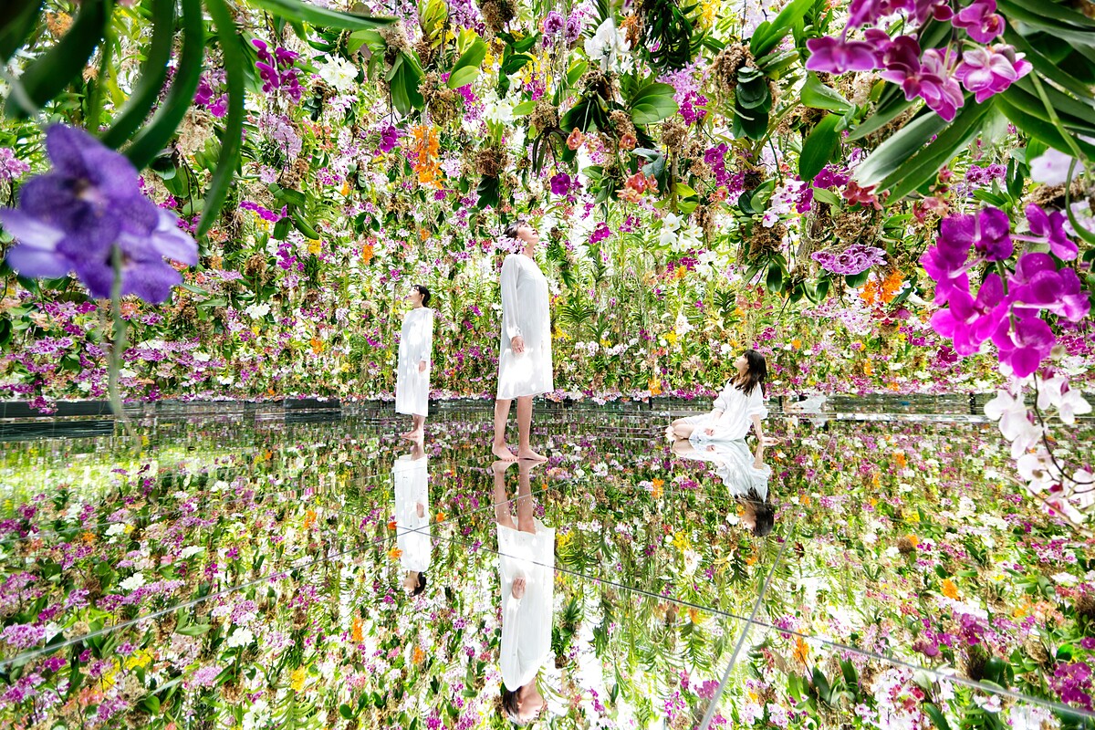 teamLab《漂浮的花園──花朵與我同根同源，花園與我合為一體》&copy; teamLab