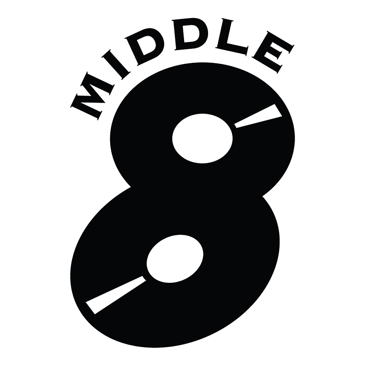 品牌識別上取用 「黑膠唱片」、middle 8 的「8」與「貝果」三者皆為圓形組成。