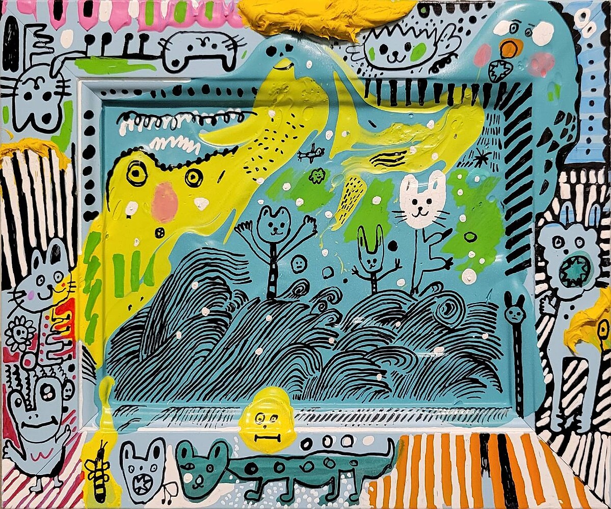 雅逸藝術中心 Chiung-Fang CHANG張瓊方_ Ocean waves海浪_ Acrylic on Canvas壓克力顏料_23x28cm_2021