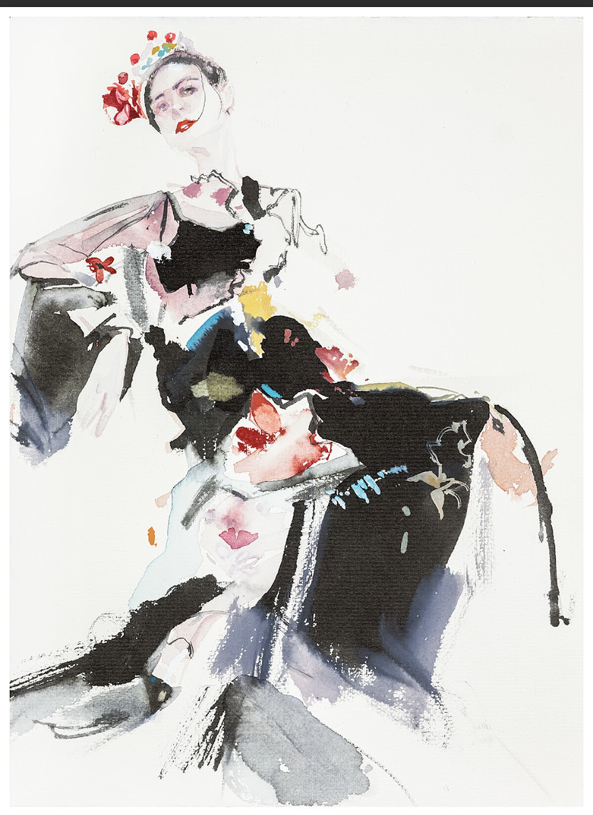 寶于藝術中心Gary TU_ Dark Flower 001_ 25x34cm_watercolor_2016