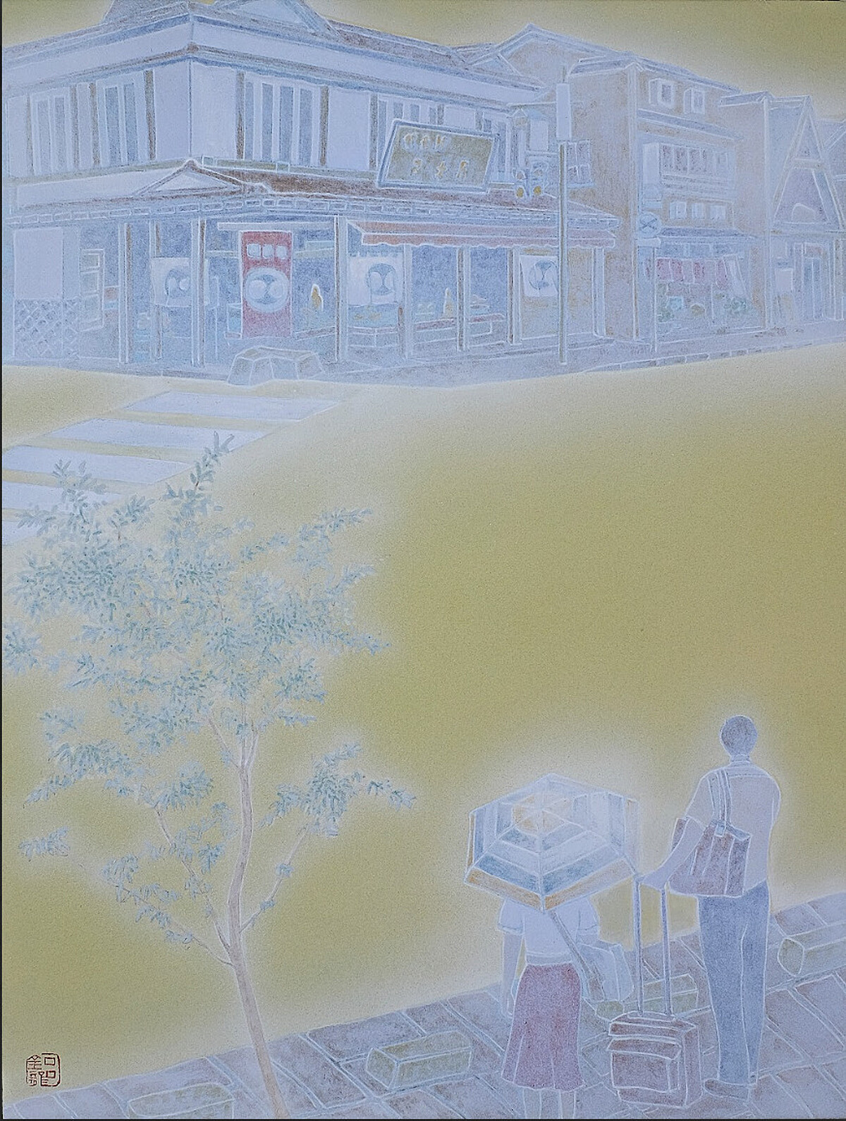 美丘美朮Chin Lung LU呂金龍_ Travel行旅_ Eastern Gouache 膠彩_40&times;30cm_2023