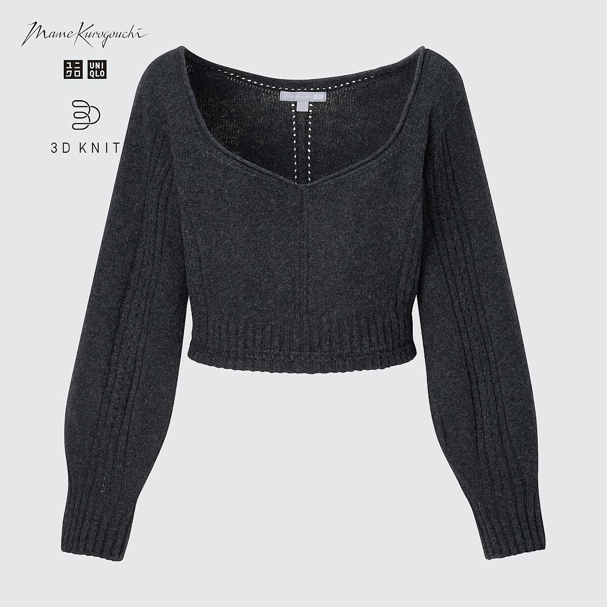 UNIQLO and Mame Kurogouchi 3D織法針織衫(長袖)NT$1290。