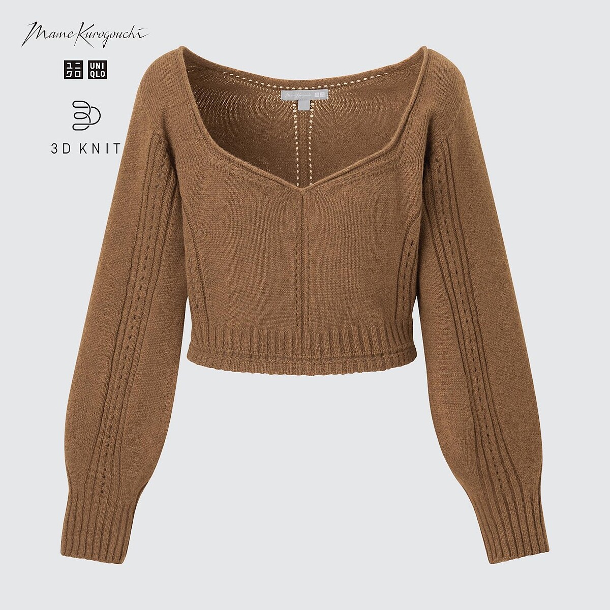 UNIQLO and Mame Kurogouchi 3D織法針織衫(長袖)NT$1290。
