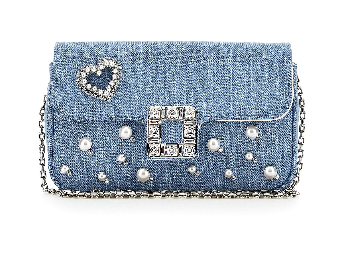 VIV&rsquo; JEU 丹寧愛珠鑽扣女包 NT$73,600。