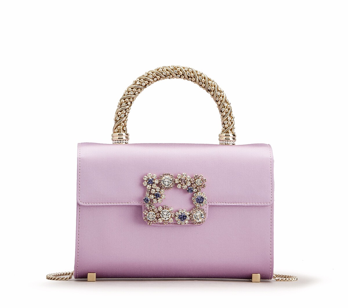 Flower Jewela夢幻紫鑽扣迷你手提包 NT$112,000。