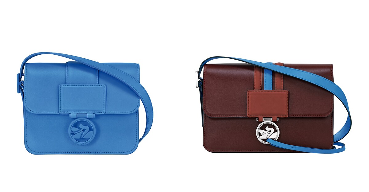 Box-Trot斜揹袋( S,鈷藍-皮革),NT22,400、Box-Trot斜揹袋( M,深紫色-皮革),NT32,100。