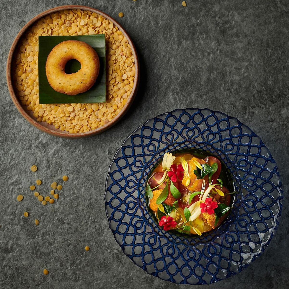 Chef Jimmy 以台灣食材為主體，重新演繹了這道印度庶民小食，並賦予其瑰麗面貌。﻿