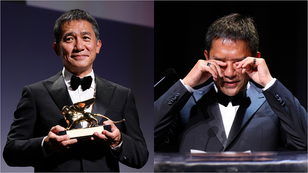 梁朝偉領威尼斯影展終身成就獎哭了！還告白劉嘉玲：「感謝我的妻子。」