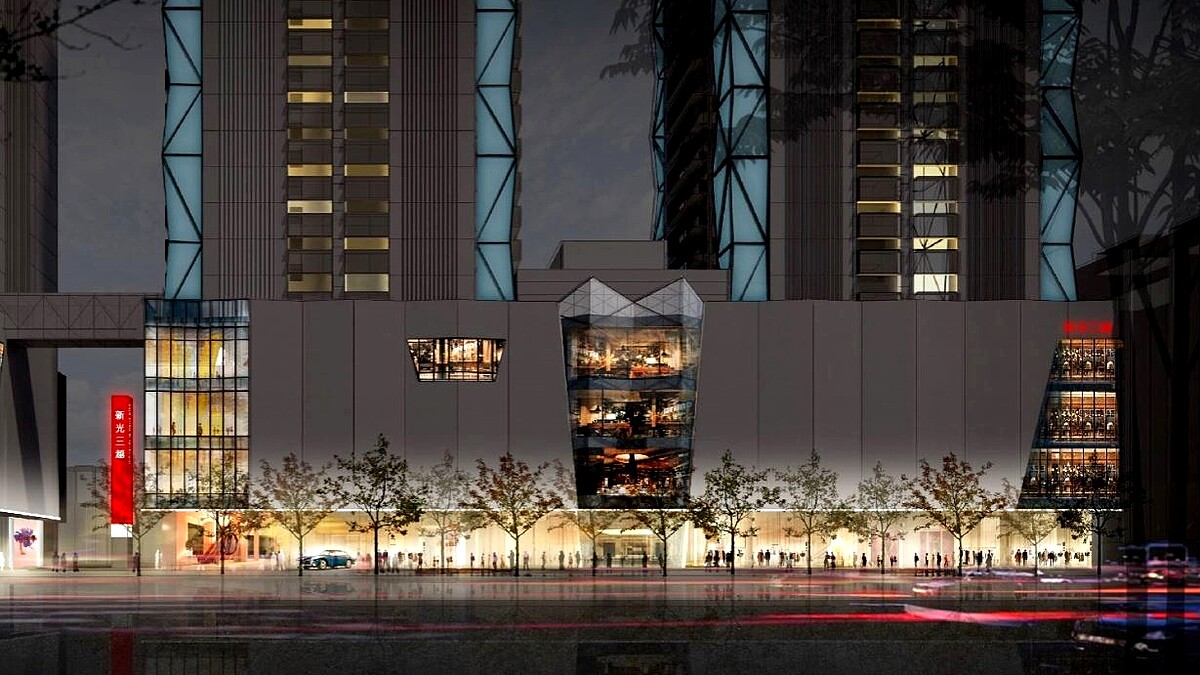 Diamond Towers 新光三越 夜晚示意圖