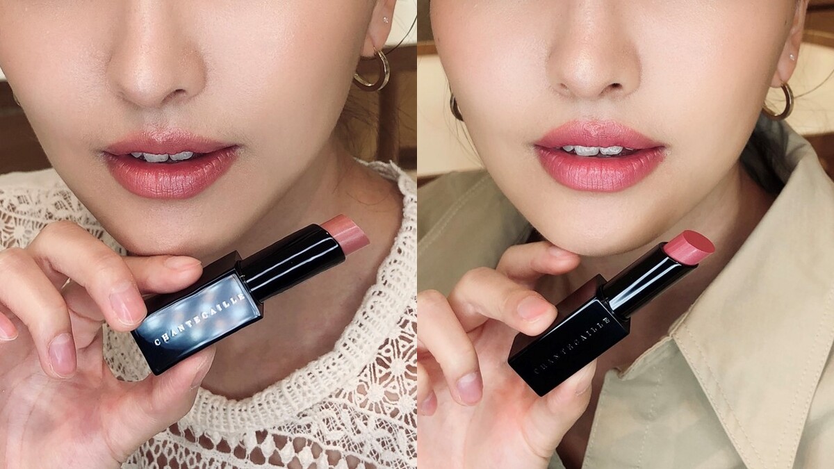 （左）模特兒使用色：#月桂樹Laurel:滋潤裸粉色 （右）模特兒使用色：#野生海棠Wild Begonia: 深玫瑰色