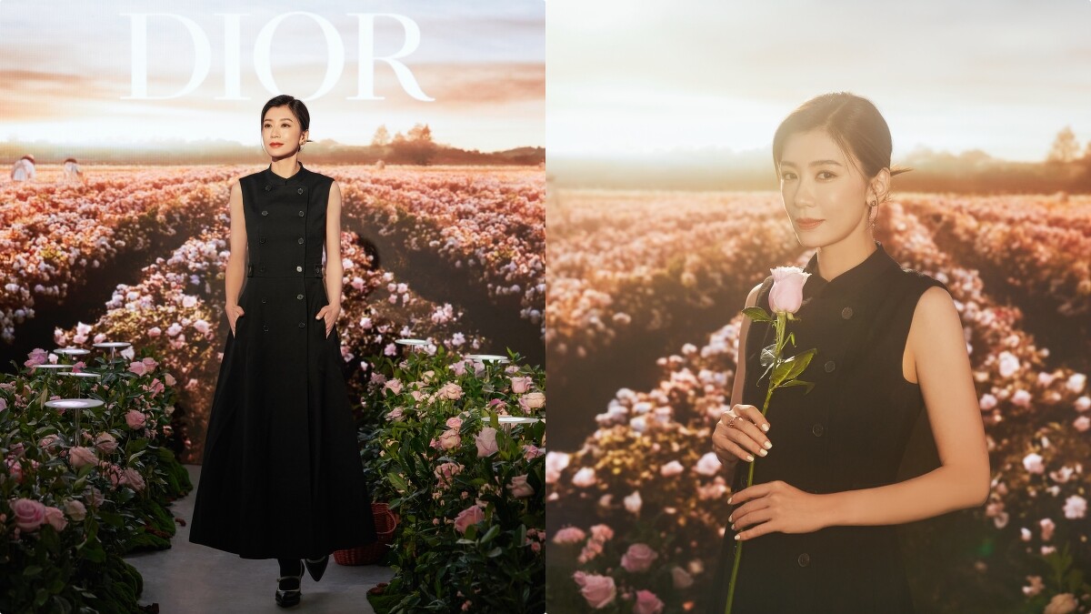 賈靜雯絕美現身迪奧新品記者會。