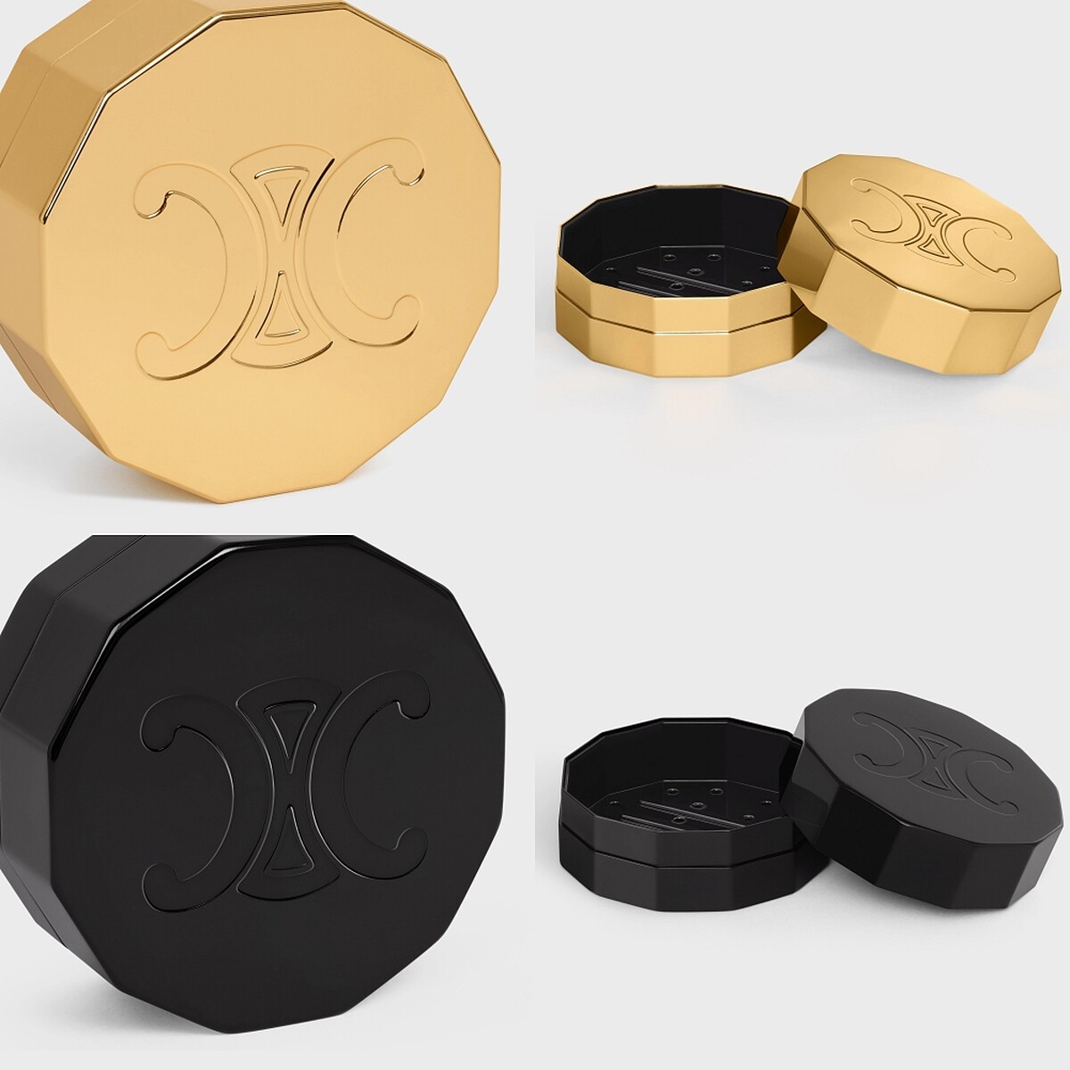 CELINE金色飾面鋁質肥皂盒,NT8,900、黝黑色鋁質肥皂盒,NT8,900