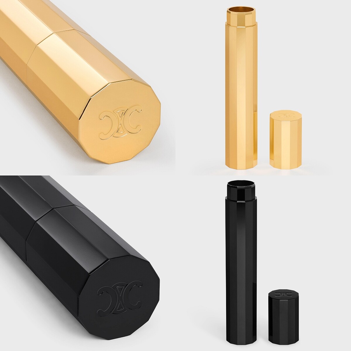 CELINE金色飾面鋁質牙刷盒,NT9,900、黝黑色鋁質牙刷盒,NT9,900