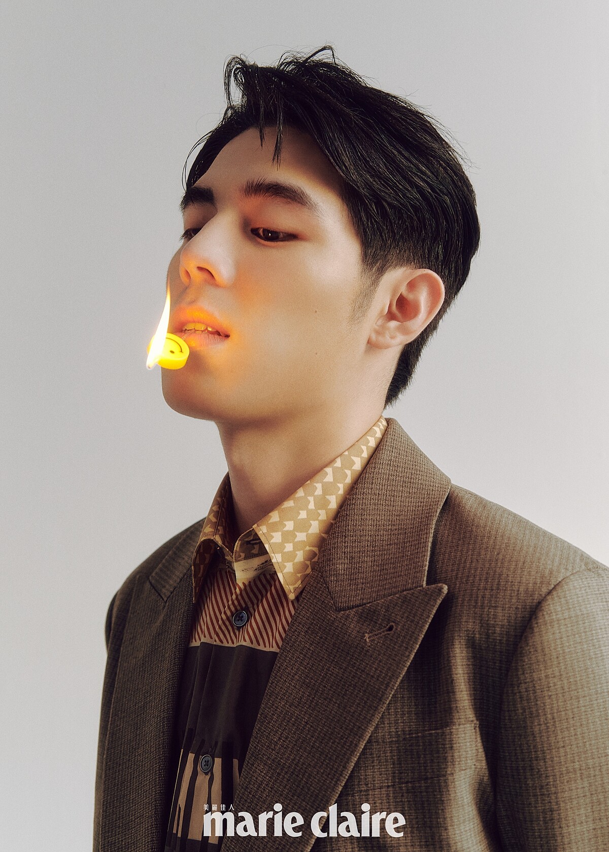 詹懷雲：格紋西裝外套，Allsaints；印花襯衫，Paul Smith。