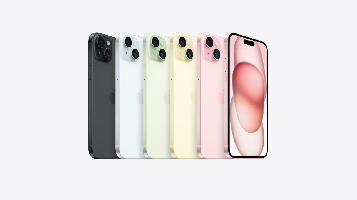 iPhone 15、iPhone 15 Plus新增了夢幻粉紅色，還有鵝黃、嫩綠、淺藍、黑共5色