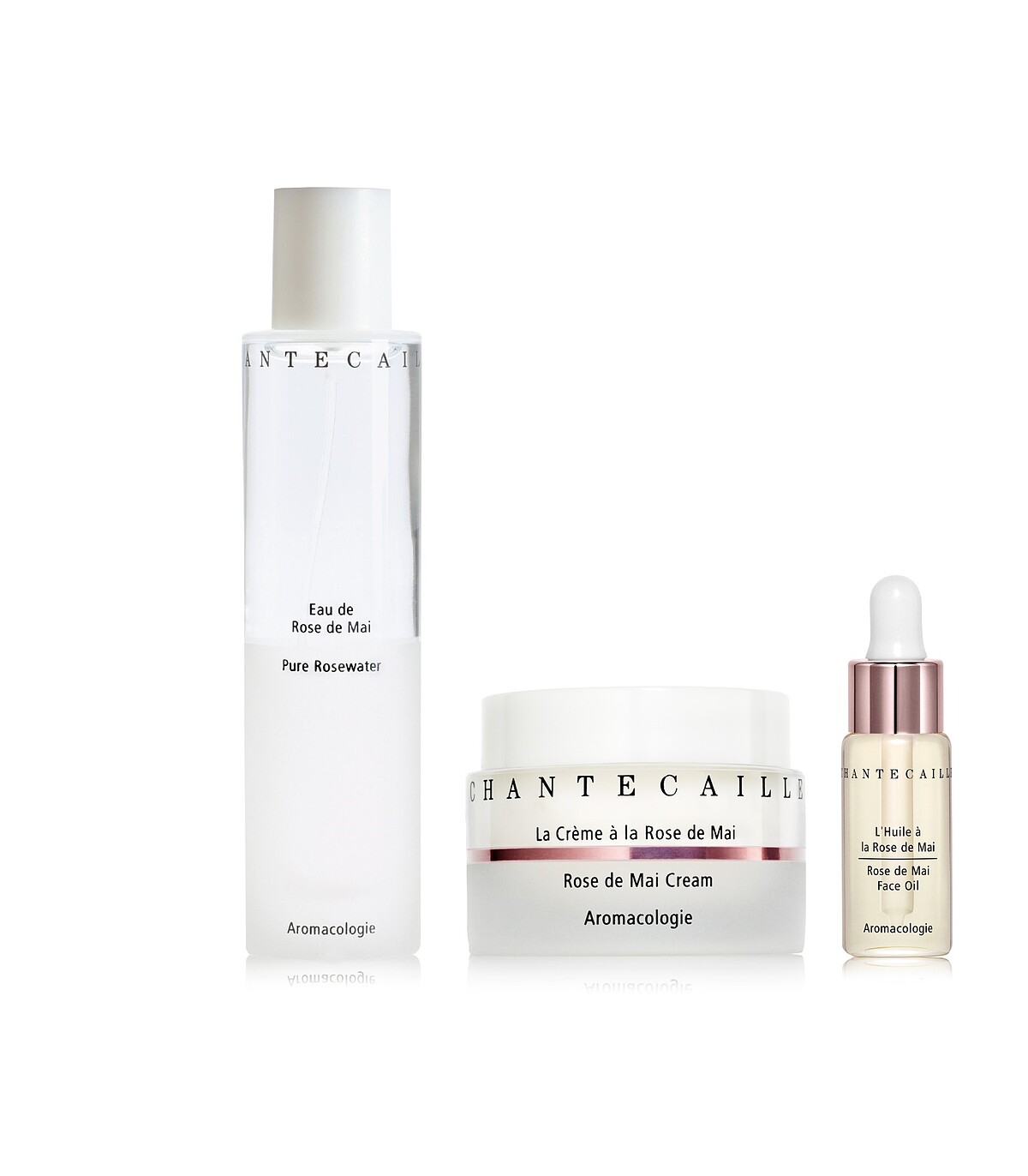 香緹卡「玫瑰精選組」內容包含：五月玫瑰花妍露 100ml、五月玫瑰花妍乳霜50ml、五月玫瑰花妍極萃精華油 15ml，價值NT$15,150 特價NT$11,450（78折 現省NT$3,700）。