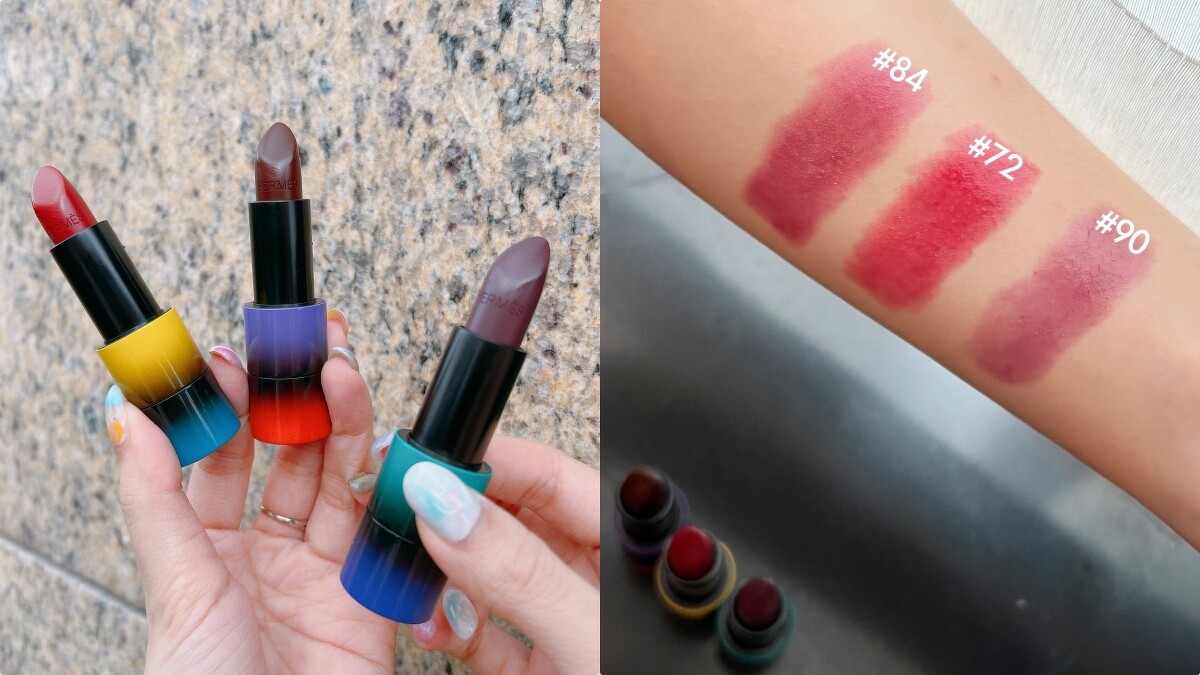 愛馬仕Rouge Hermès唇妝系列2023秋冬限量版唇膏手部試色。