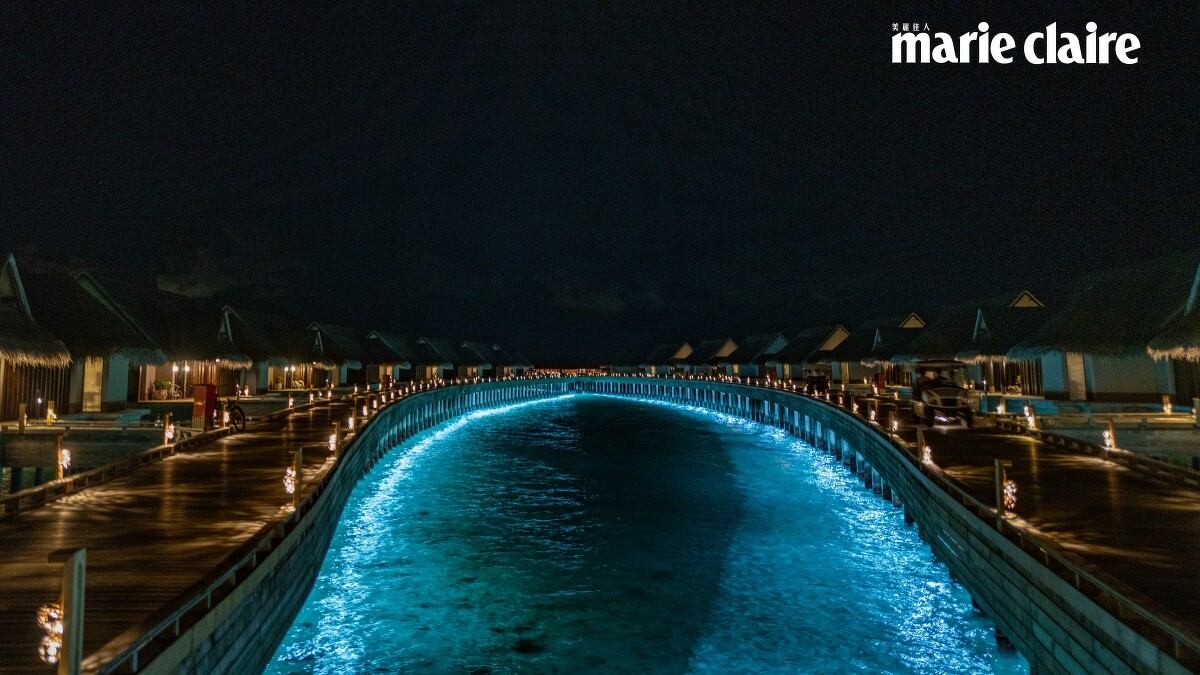馬爾地夫度假村JOALI Maldives水上屋入夜後打燈，美得令人屏息